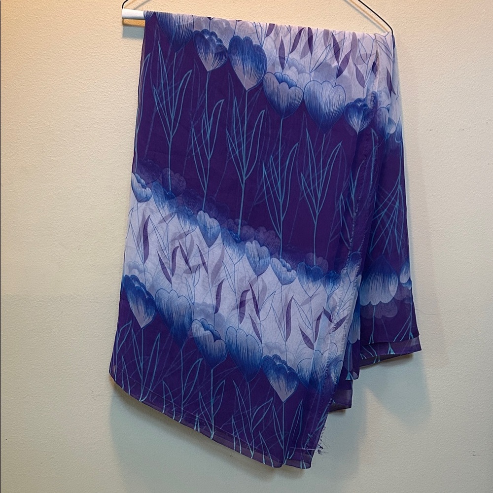 Purple Floral Saree and blouse
